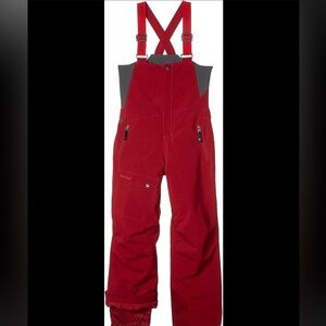 Marmot Red Kids Bib Snow Pants with Gray Panels